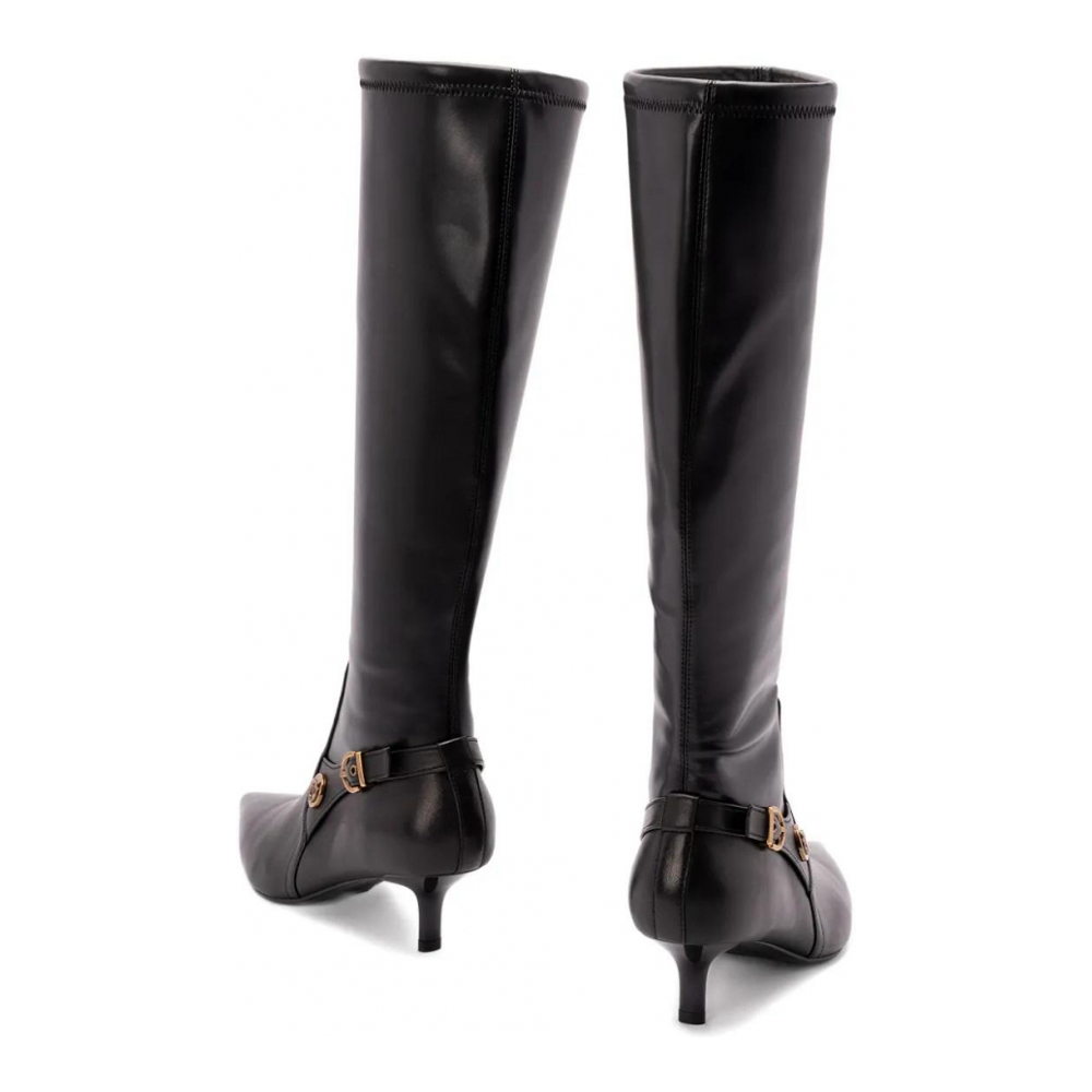 Women's 'Buckle-Detail Pointed-Toe' High Heeled Boots