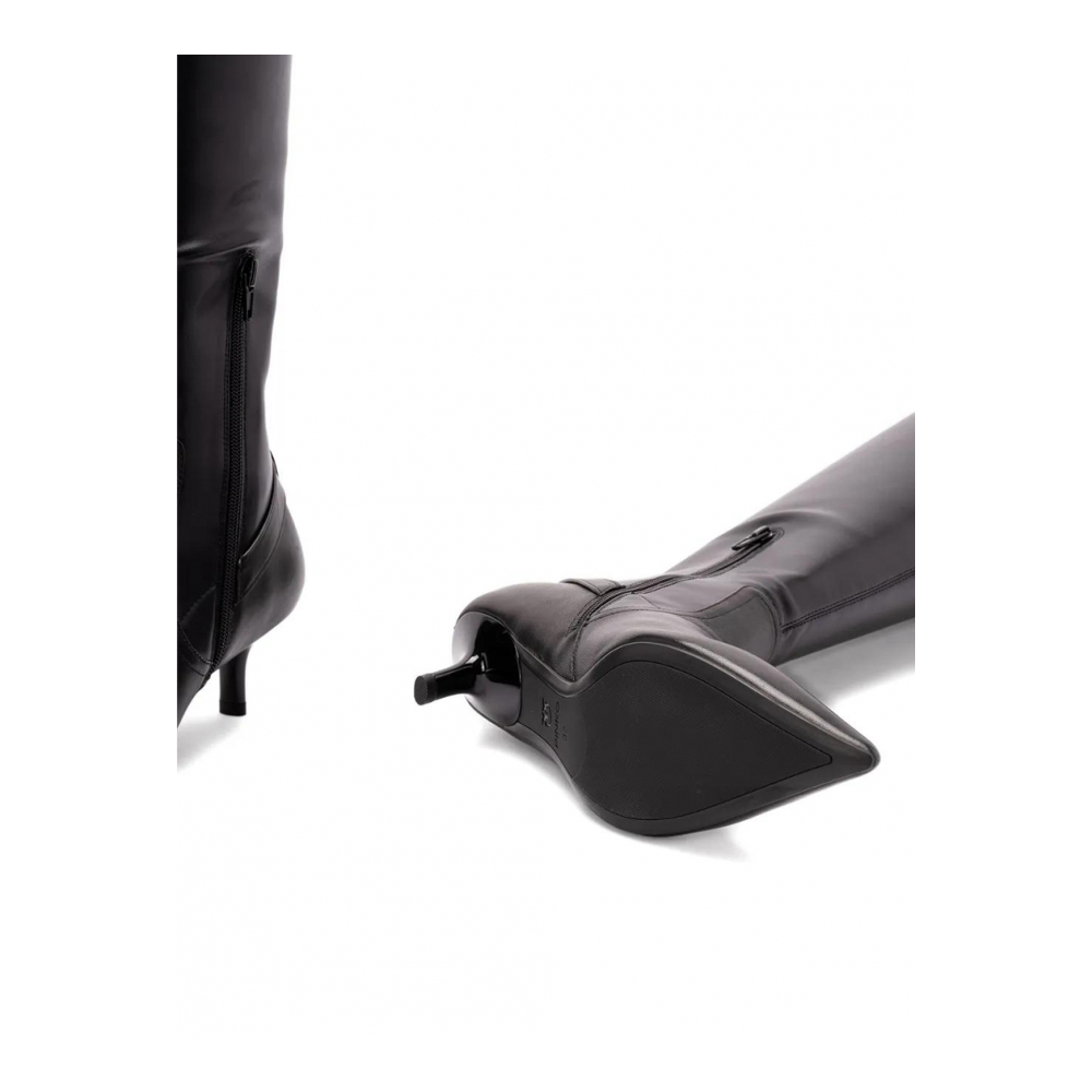 Women's 'Buckle-Detail Pointed-Toe' High Heeled Boots