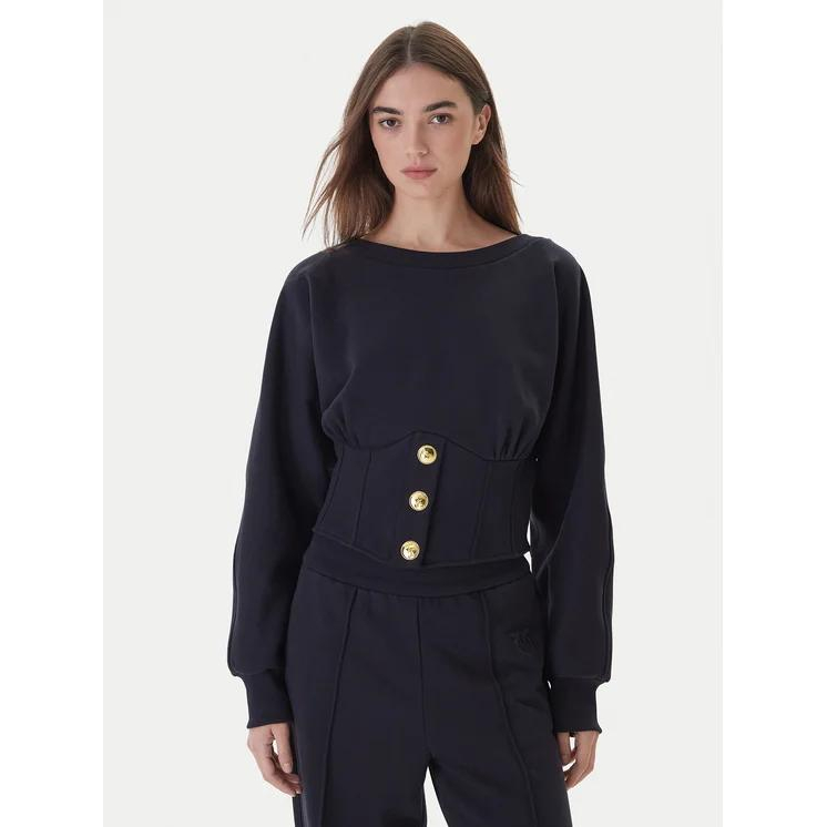 Sweatshirt 'Button-Detailed Fitted' pour Femmes