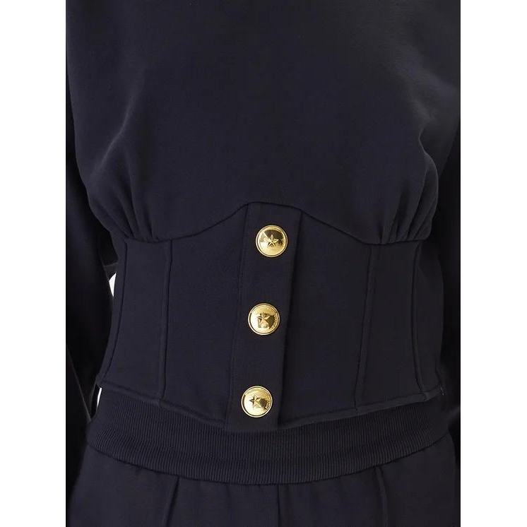 Sweatshirt 'Button-Detailed Fitted' pour Femmes