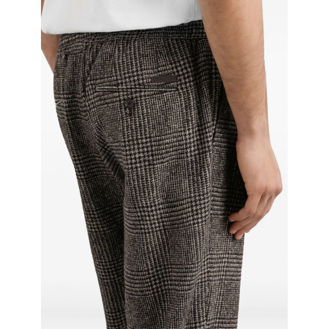 Men's 'Check-Pattern Pleated' Trousers