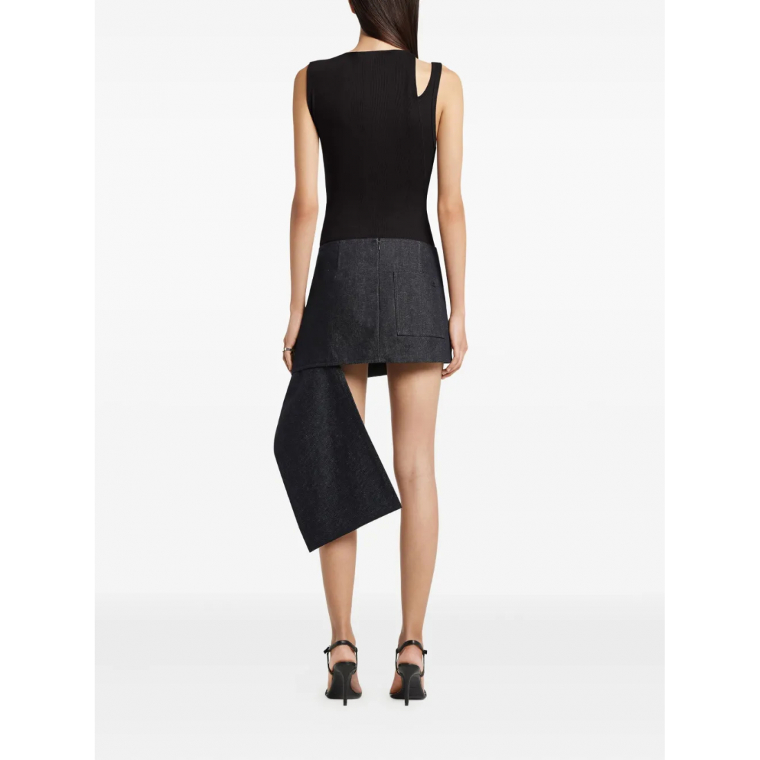 Top 'Asymmetric-Neckline Ribbed' pour Femmes