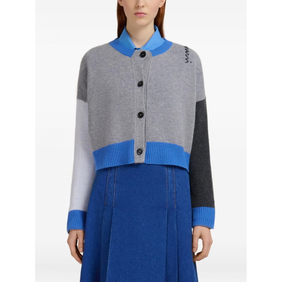 Cardigan 'Colour-Blocked Cropped' pour Femmes
