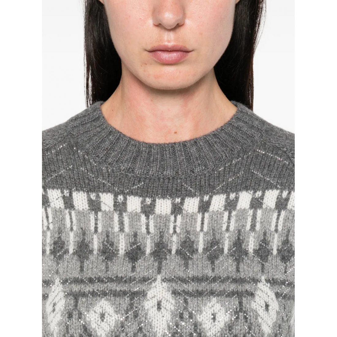 Pull à manches courtes 'Fair Isle-Knit' pour Femmes