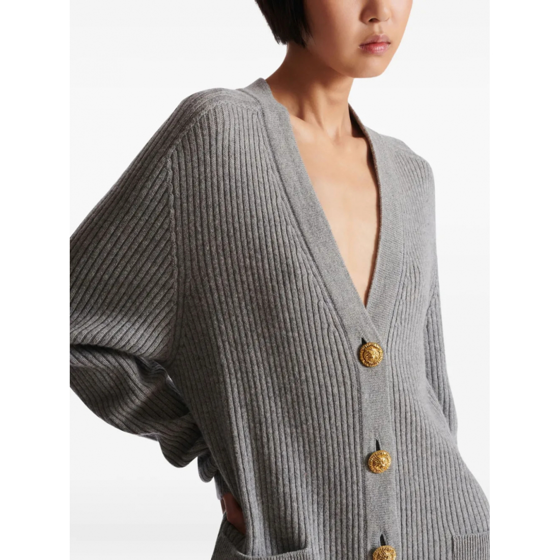 Women's 'Ribbed Buttoned' Cardigan