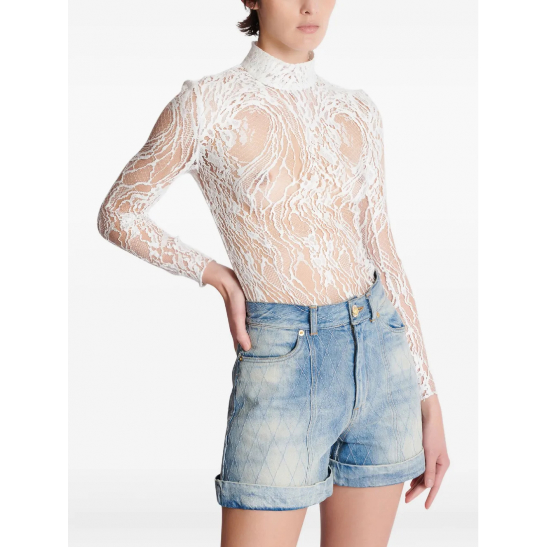 Women's 'Long-Sleeved Lace' Bodysuit