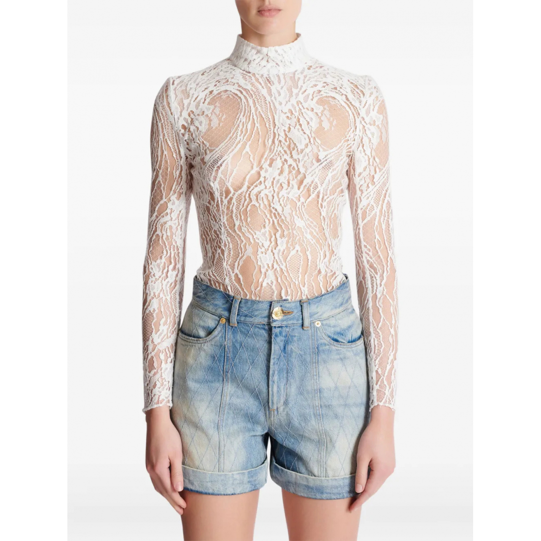 Women's 'Long-Sleeved Lace' Bodysuit