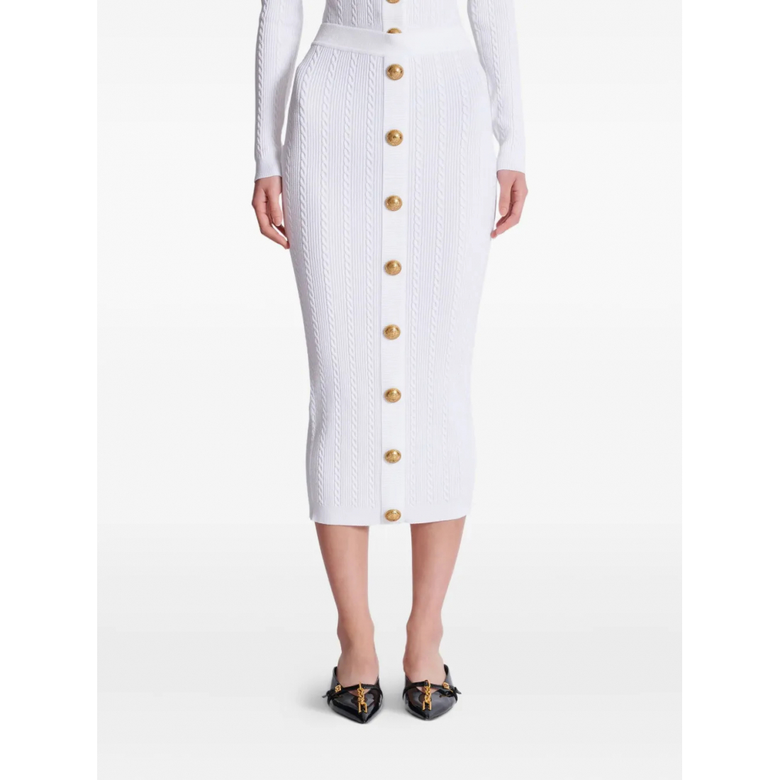 Jupe Midi 'Cable-Knit' pour Femmes