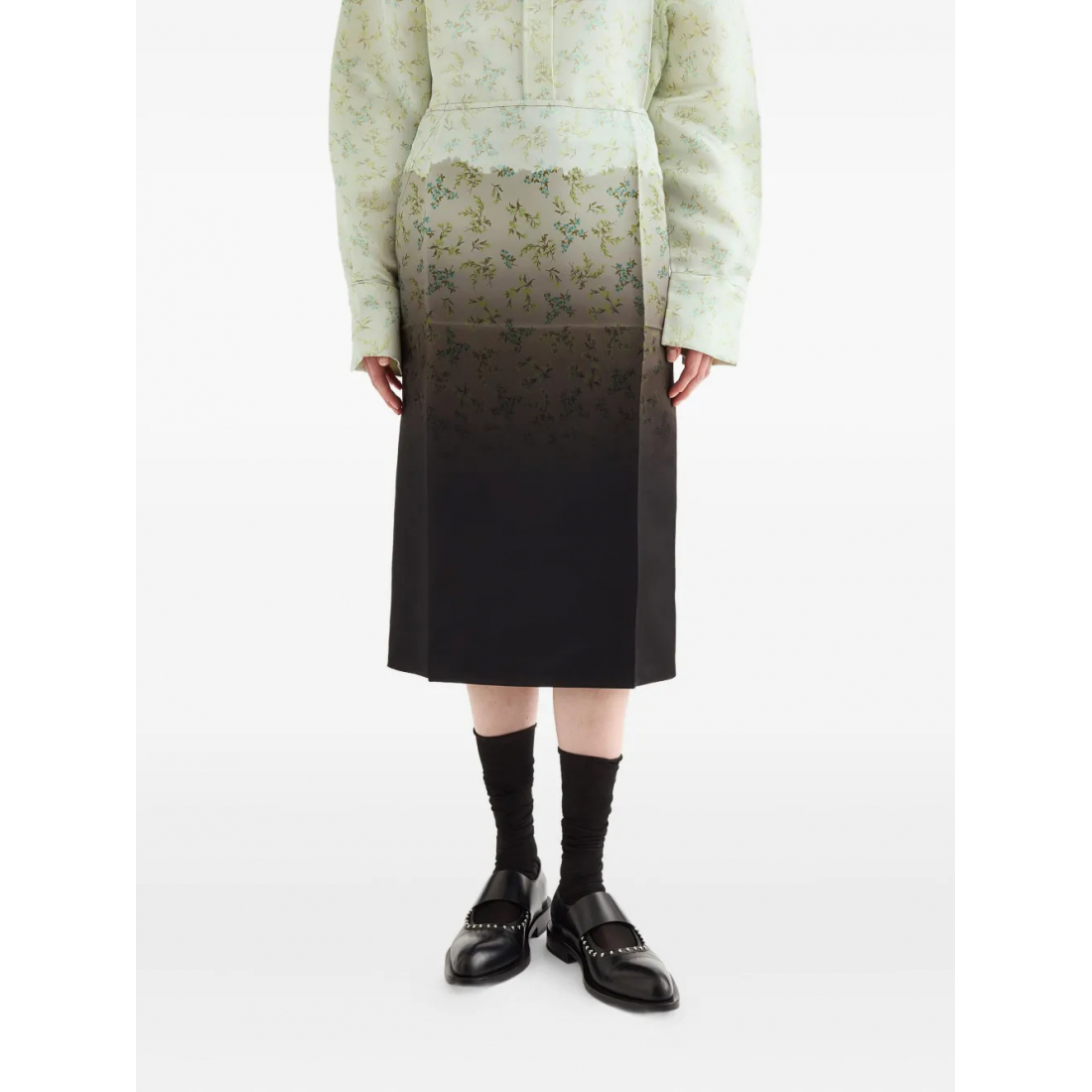 Jupe Midi 'Gradient Floral-Printed' pour Femmes