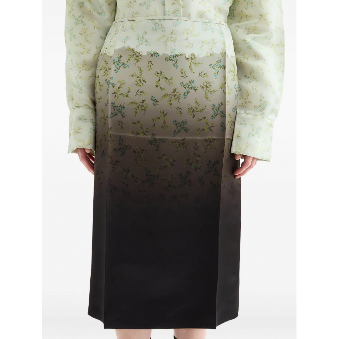 Jupe Midi 'Gradient Floral-Printed' pour Femmes