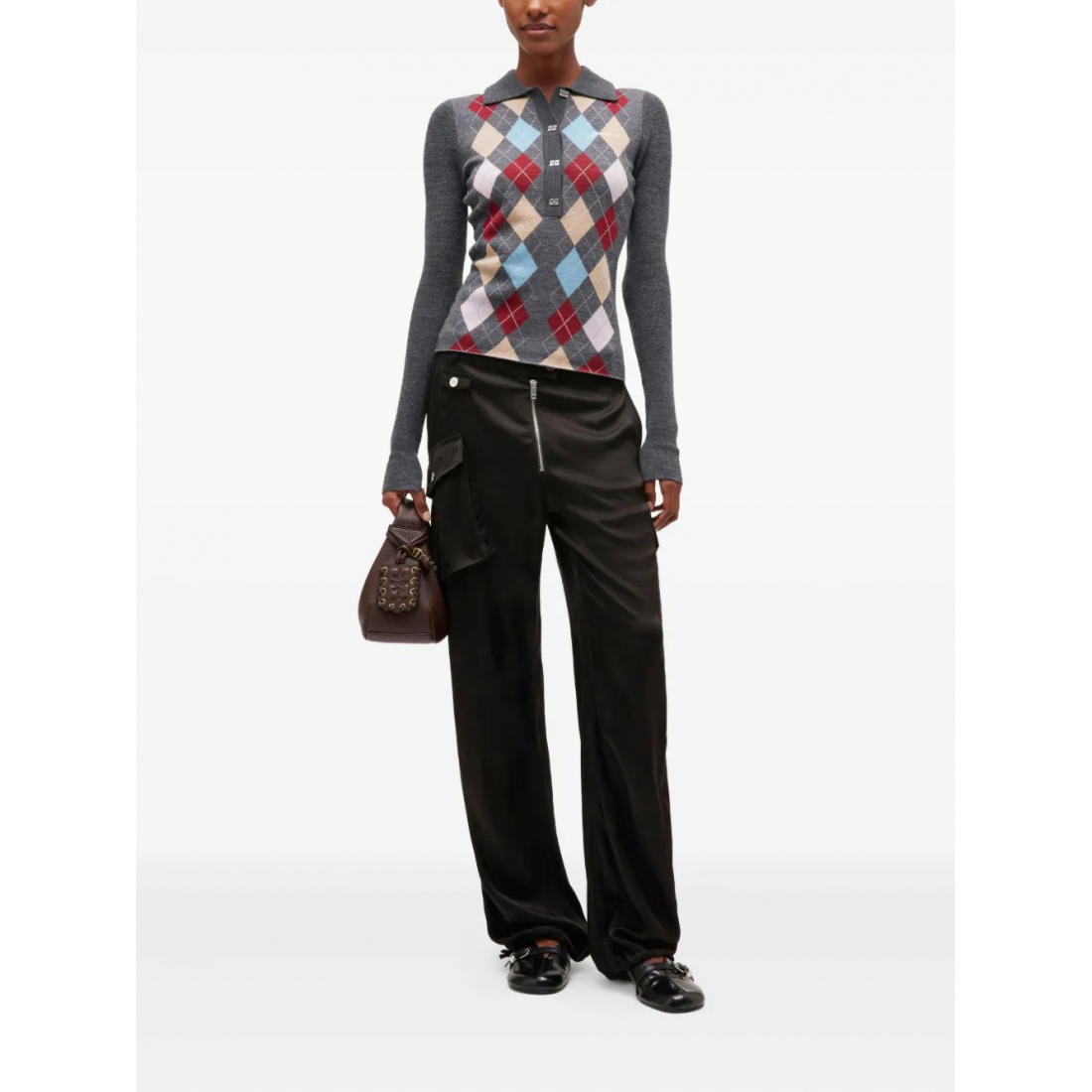 Polo manches longues 'Ribbed' pour Femmes