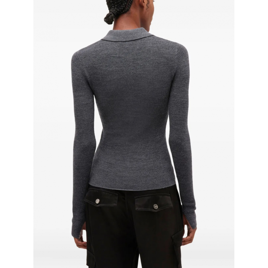 Polo manches longues 'Ribbed' pour Femmes