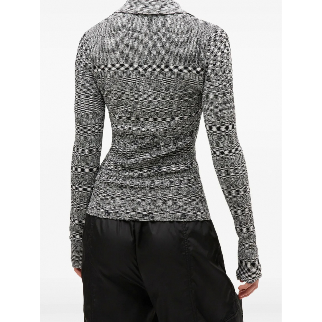 Polo manches longues 'Space-Dye Check' pour Femmes