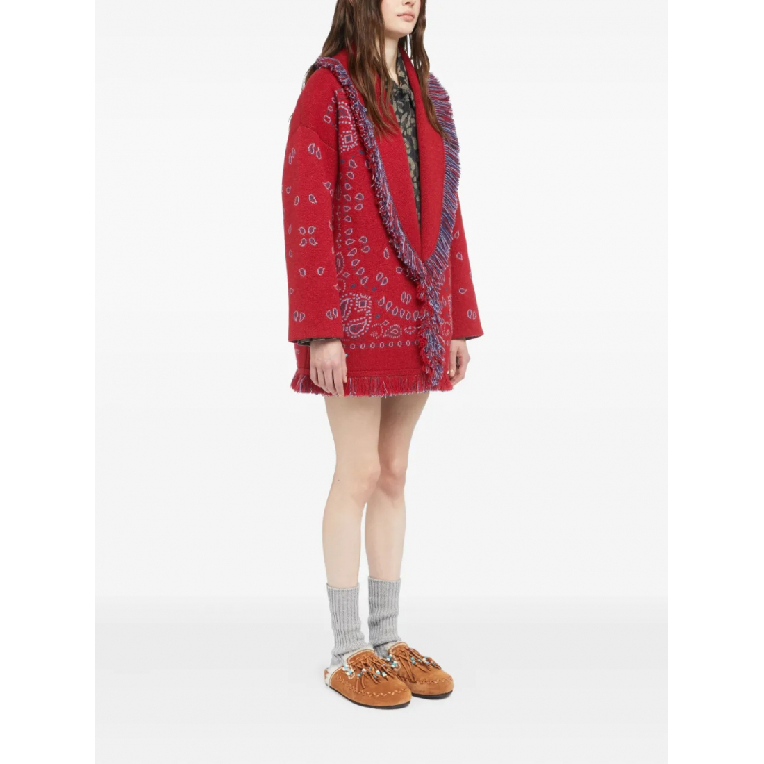 Cardigan 'Bandana-Jacquard Fringe' pour Femmes