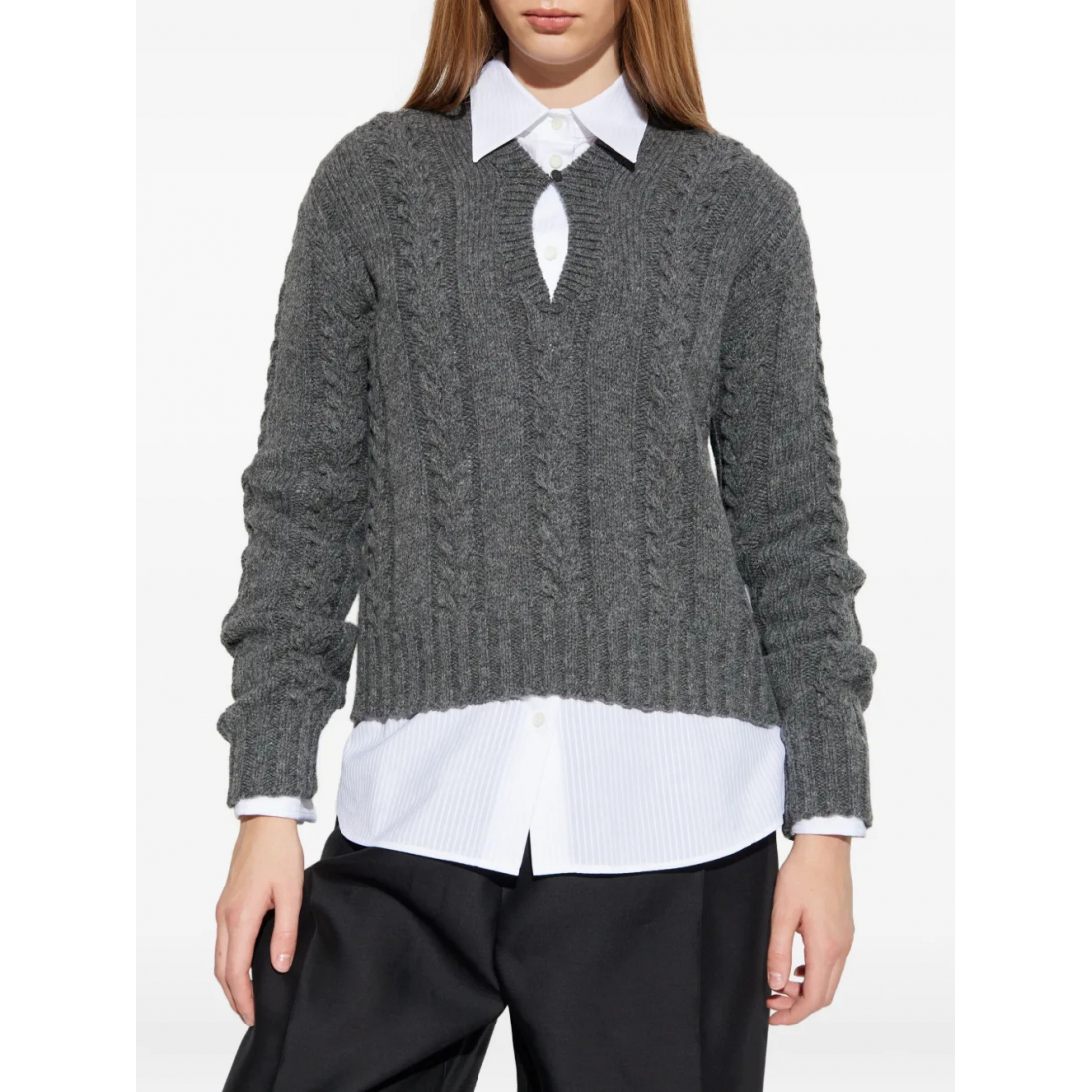 Pull 'Cable-Knit Keyhole' pour Femmes