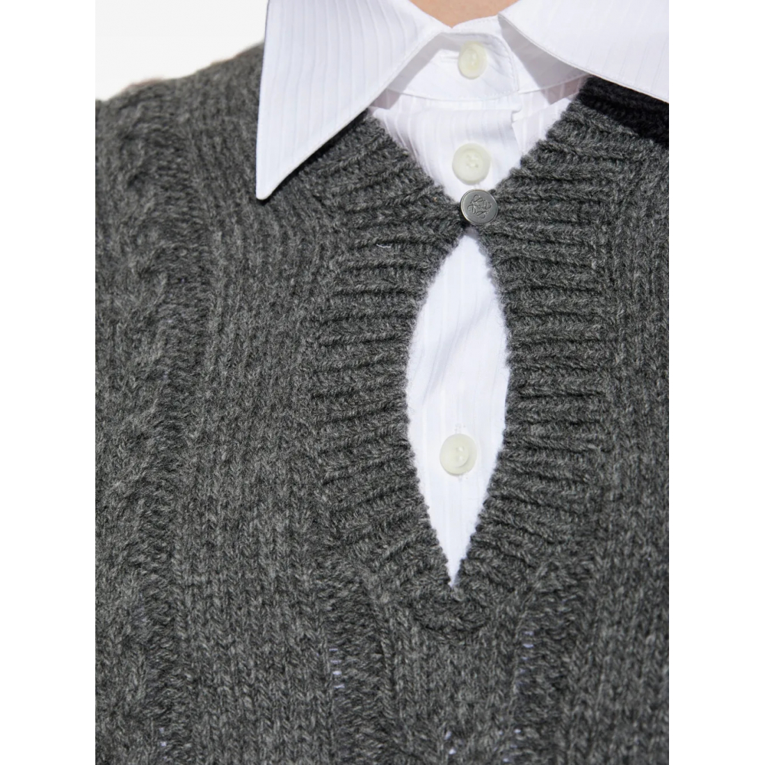 Pull 'Cable-Knit Keyhole' pour Femmes