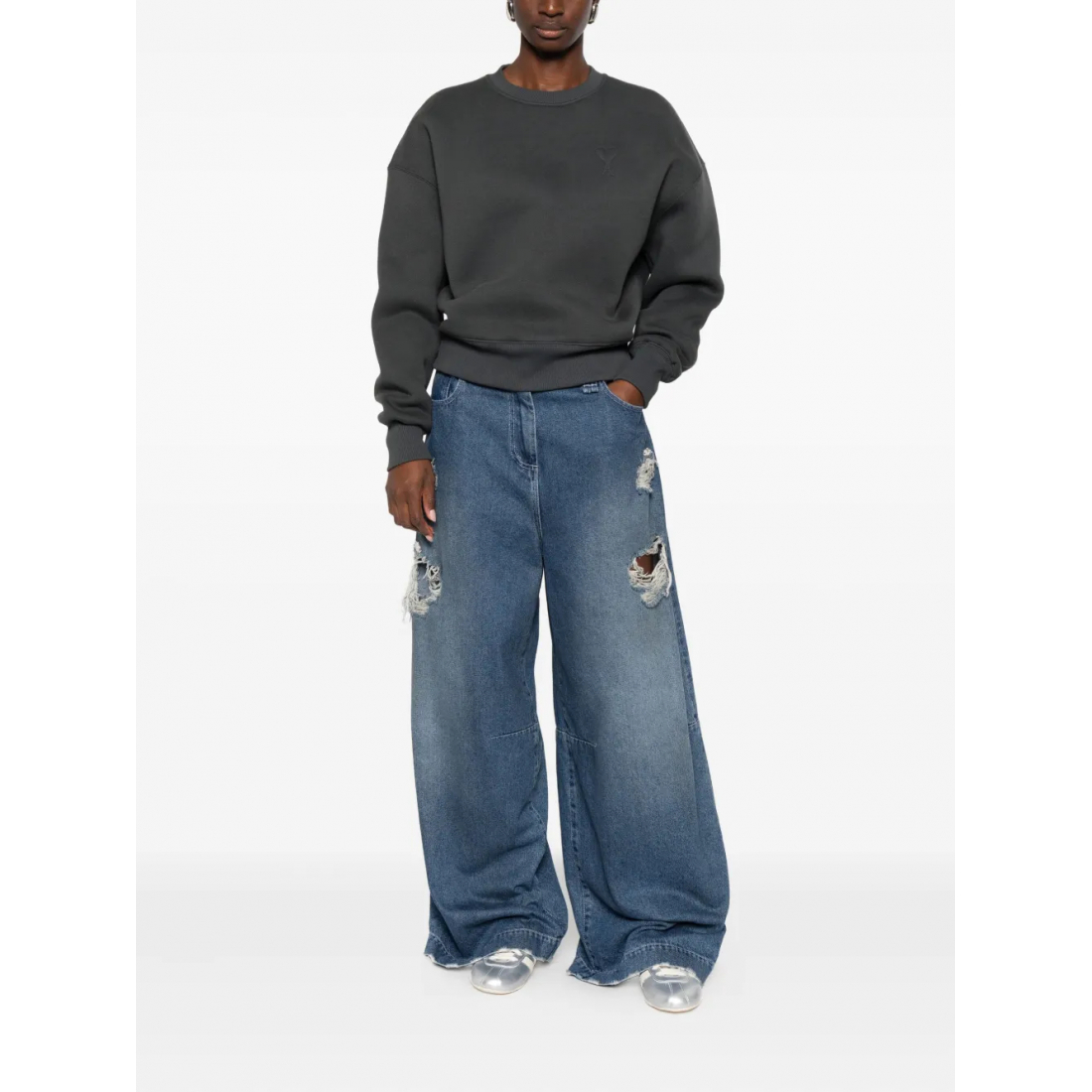 Sweatshirt 'Logo-Embossed' pour Femmes