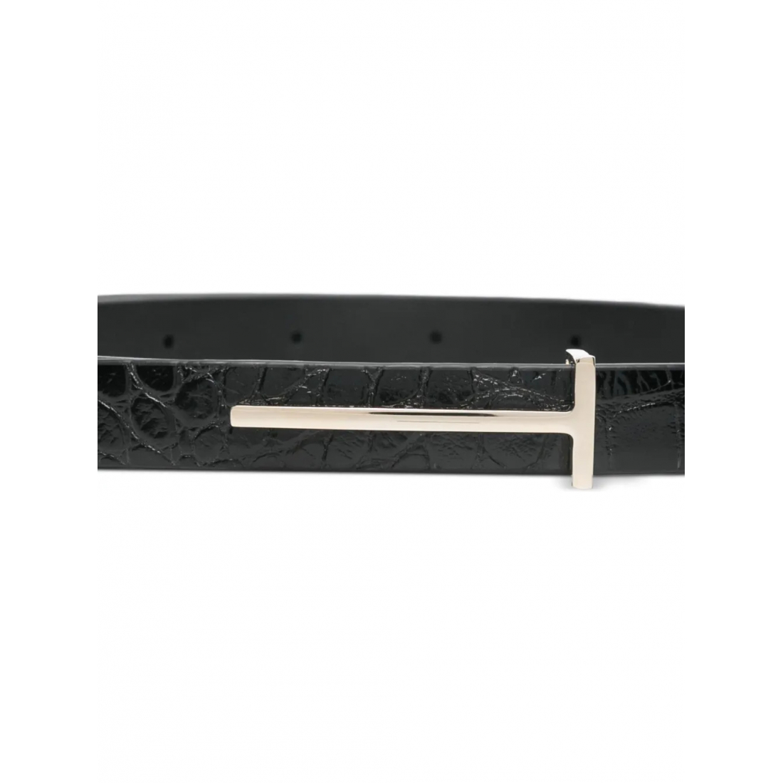 Ceinture 'Crocodile-Embossed T-Buckle' pour Femmes