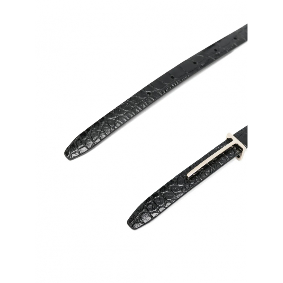 Ceinture 'Crocodile-Embossed T-Buckle' pour Femmes
