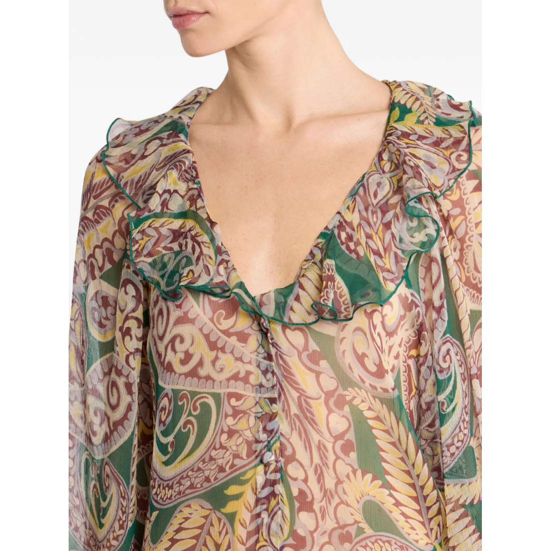 Chemise 'Paisley Ruffled' pour Femmes