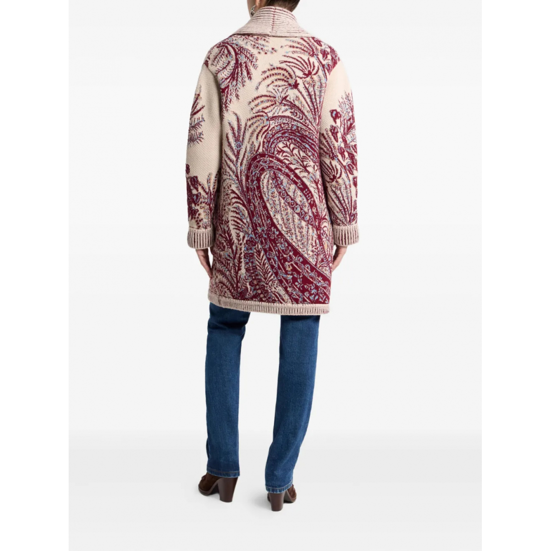 Cardigan 'Floral-Jacquard Button-Fastening' pour Femmes