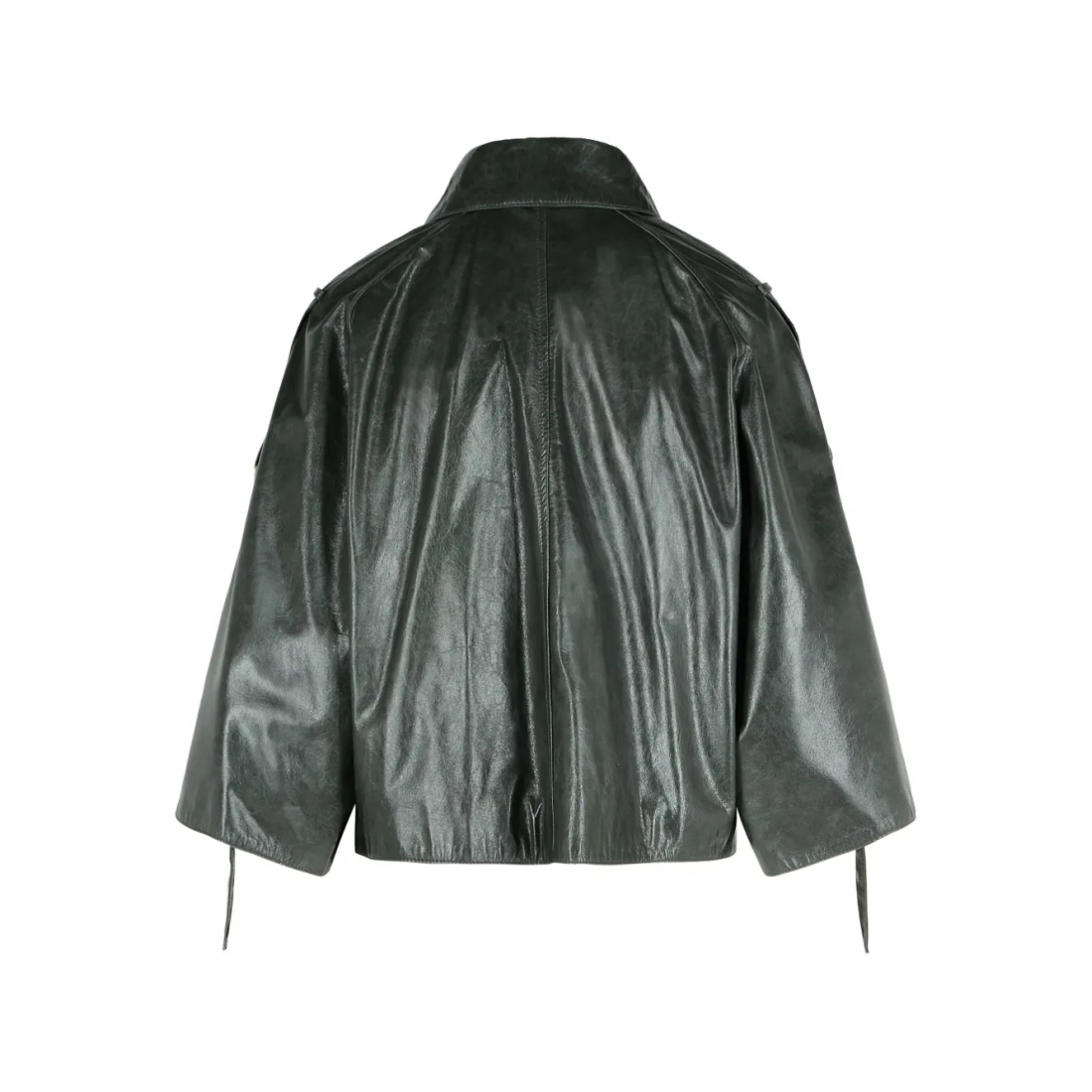 Veste en cuir 'Pointed-Collar Double-Breasted' pour Femmes