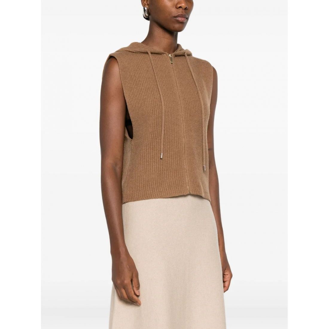 Gilet 'Hooded Zip-Front' pour Femmes