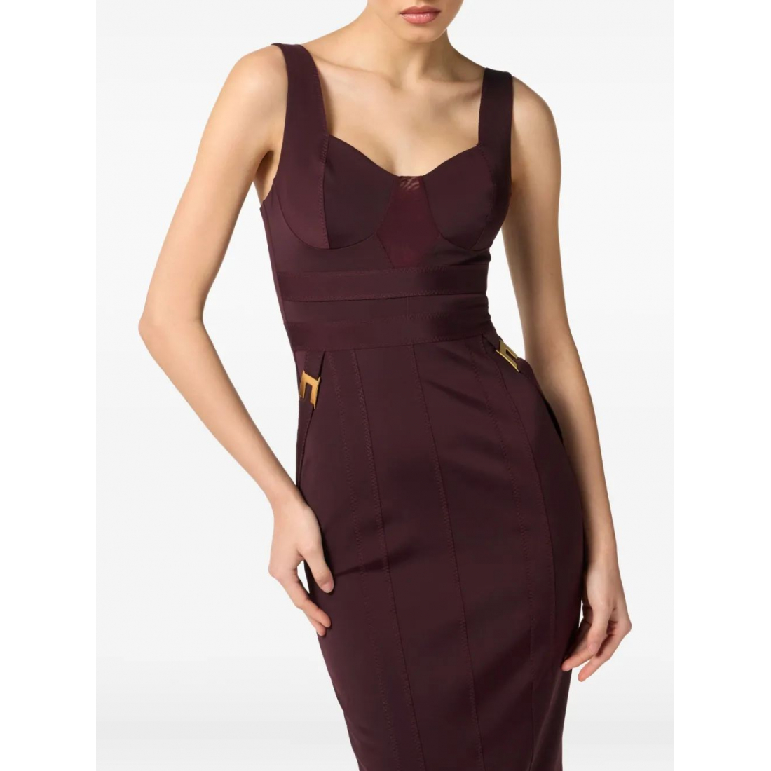Robe Midi 'Bustier Panelled' pour Femmes