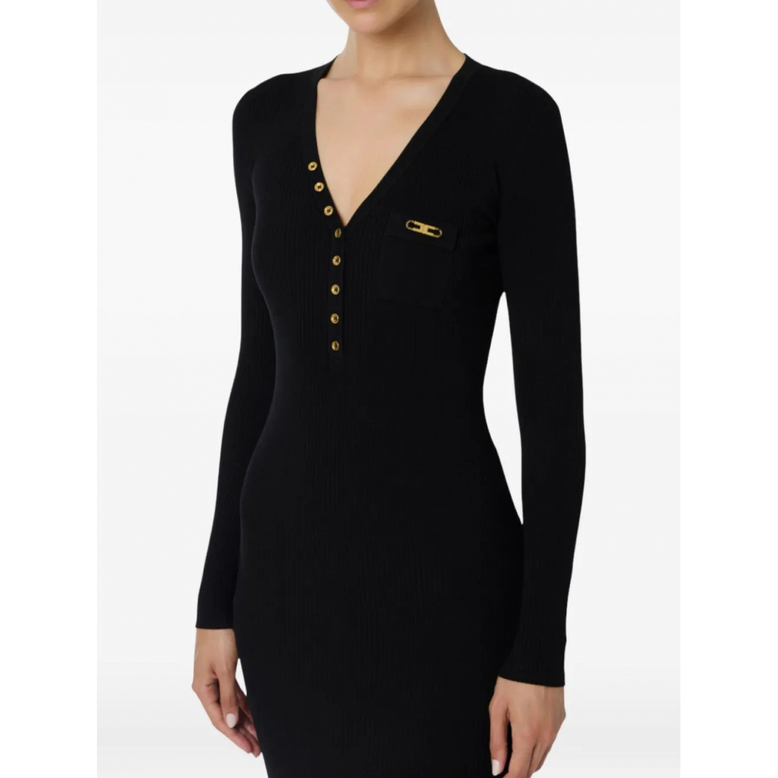 Women's 'Ribbed Button-Fastening' Midi Dress