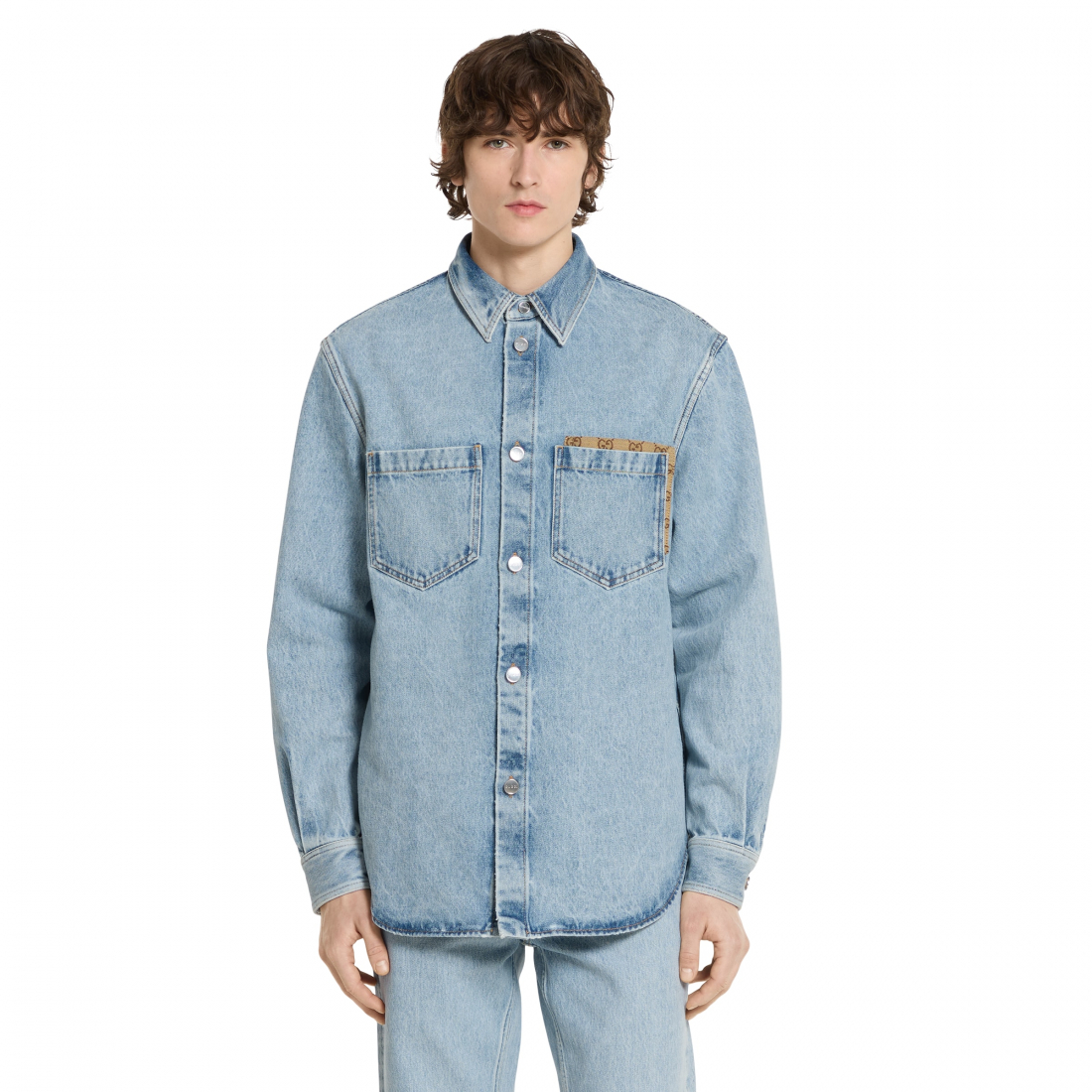 Chemise en Jean 'Washed' pour Hommes