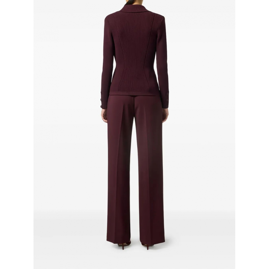 Blazer 'Double-Breasted Ribbed-Knit' pour Femmes