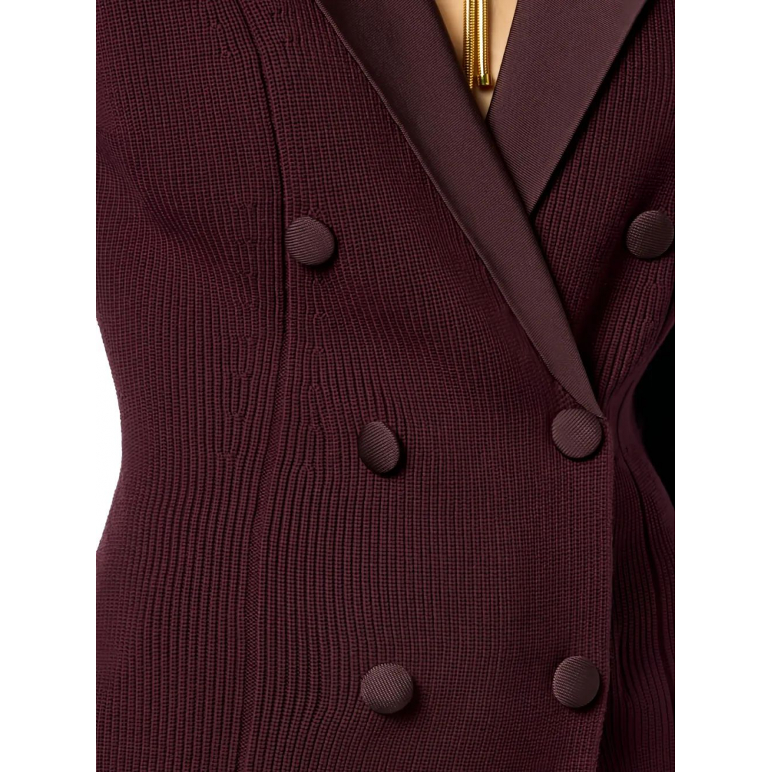 Blazer 'Double-Breasted Ribbed-Knit' pour Femmes