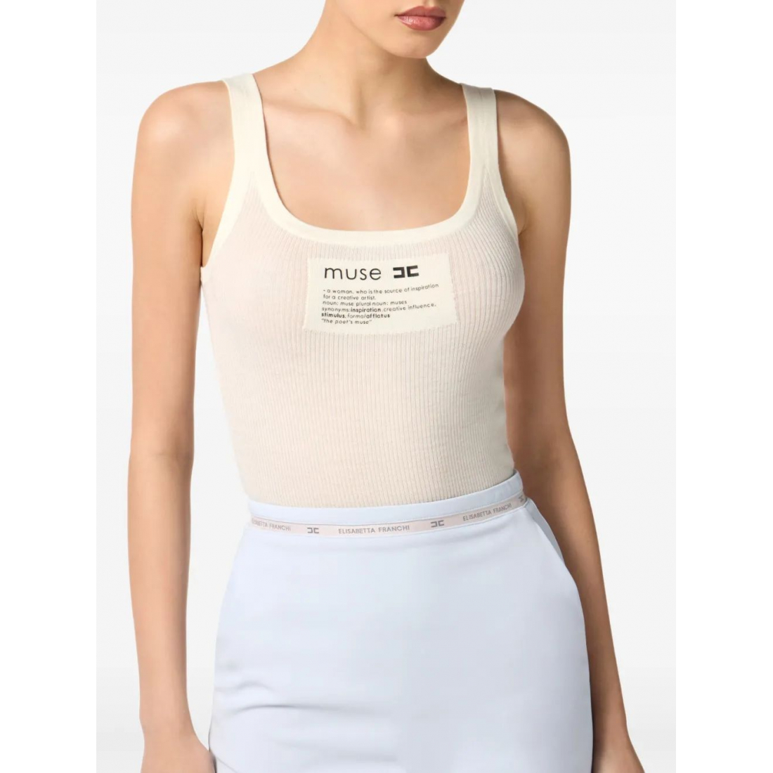 Top 'Ribbed Logo' pour Femmes
