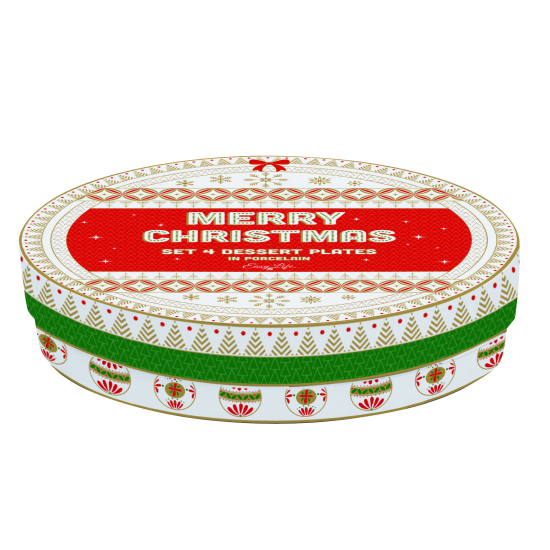 Ensemble De 4 Assiettes À Dessert. Joyeux Noël