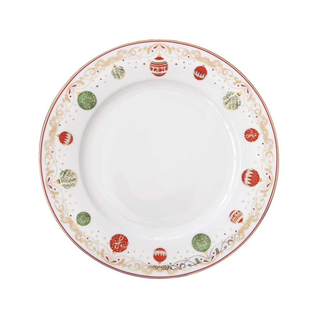 Set Of 18 Porcelain Plates (18 Pieces: 6 Appetizer Plates, 6 Dinner Plates, 6 Soup Plates) Christmas Eve