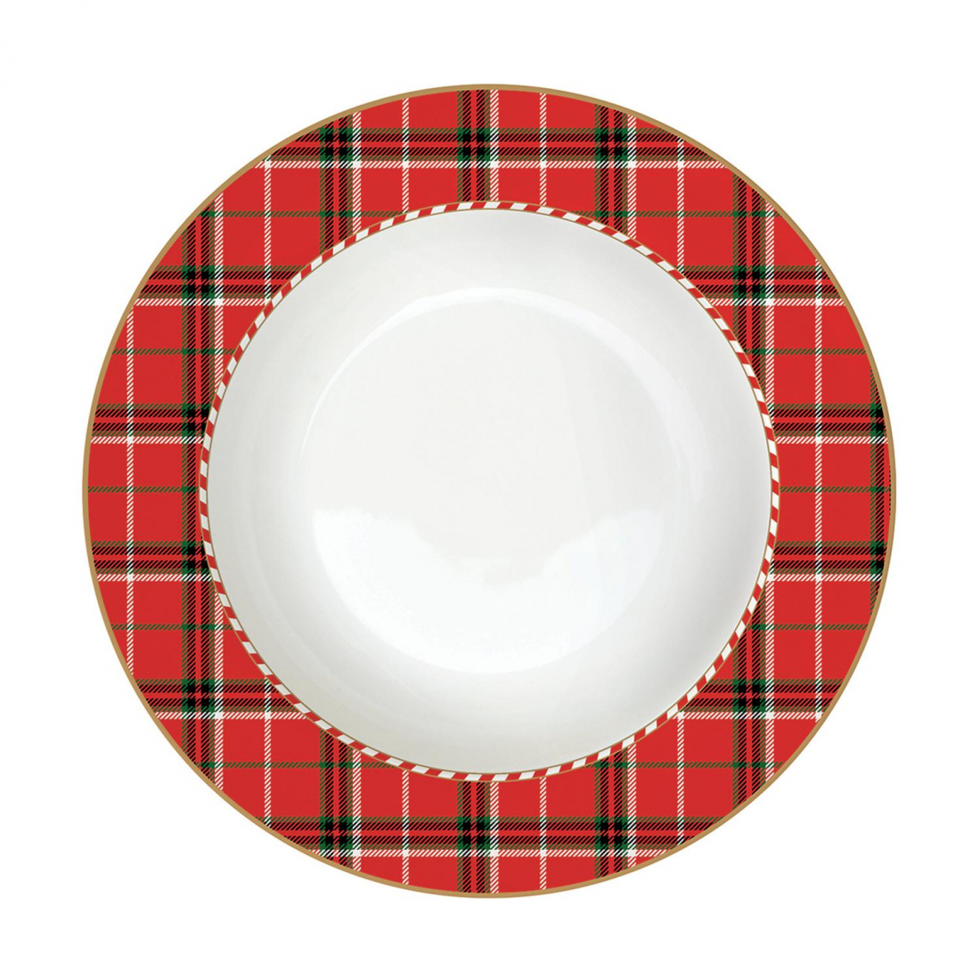 Service De 18 Assiettes En Porcelaine (18 Pièces : 6 Assiettes À Hors-D'Œuvre, 6 Assiettes Plates, 6 Assiettes Creuses) Casse-N