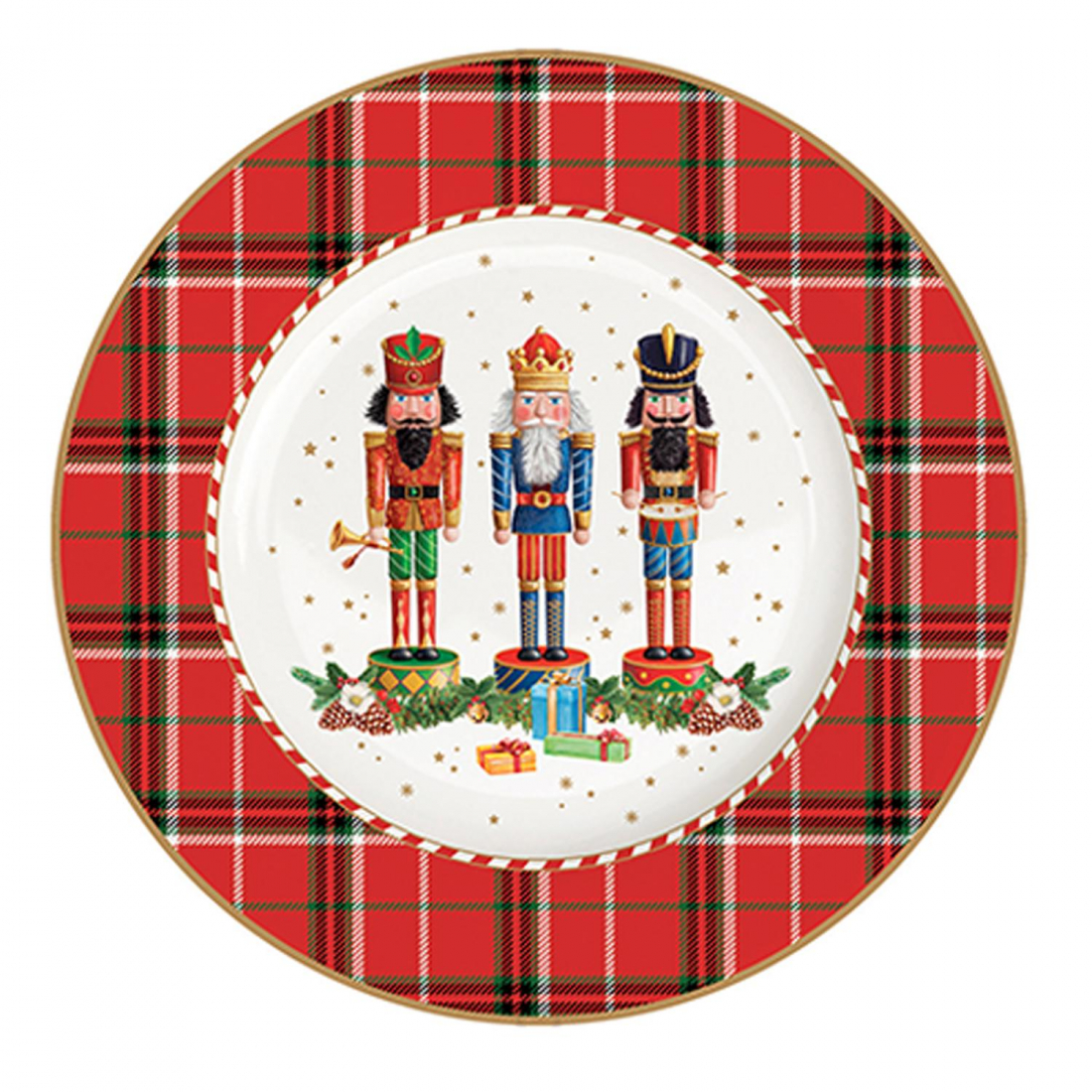 Service De 18 Assiettes En Porcelaine (18 Pièces : 6 Assiettes À Hors-D'Œuvre, 6 Assiettes Plates, 6 Assiettes Creuses) Casse-N