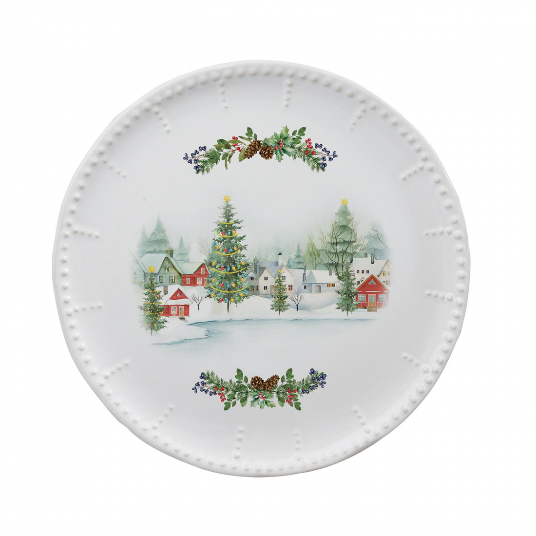 Set Of 18 Porcelain Plates (18 Pieces: 6 Appetizer Plates, 6 Dinner Plates, 6 Soup Plates) Città Delle Feste