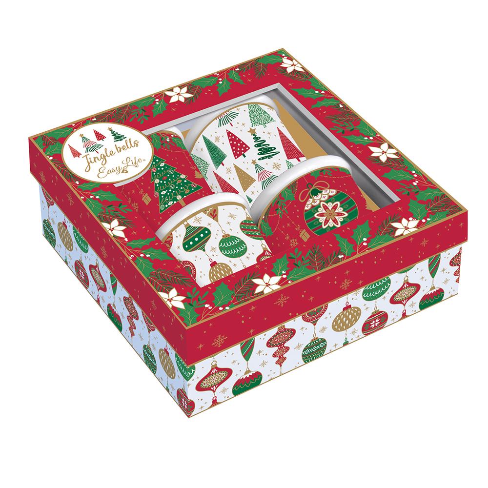 Set Mit 4 Jingle Bells Kaffeetassen
