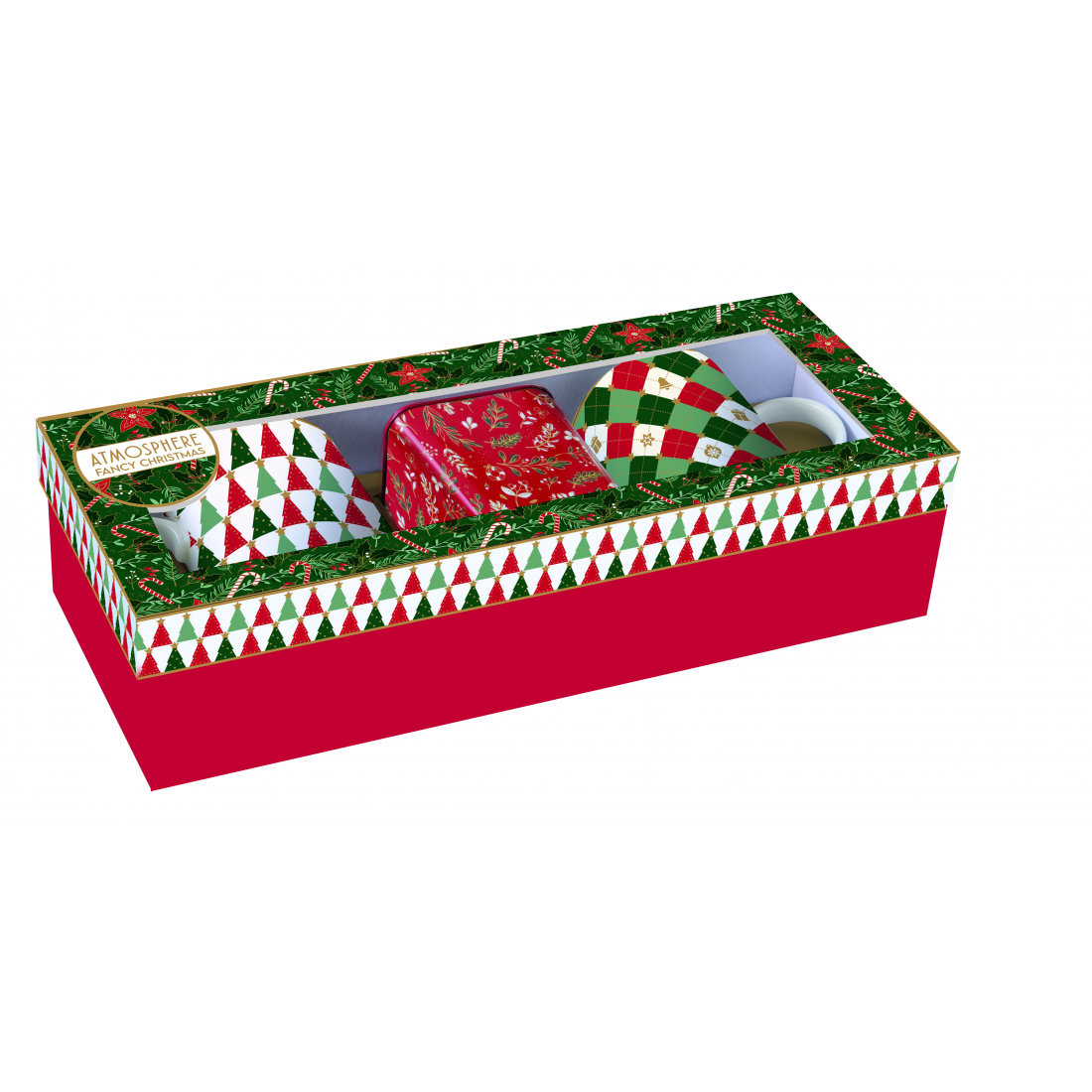 Tea Set With 2 Porcelain Mugs And Tin Box In Gift Box Fancy Christmas