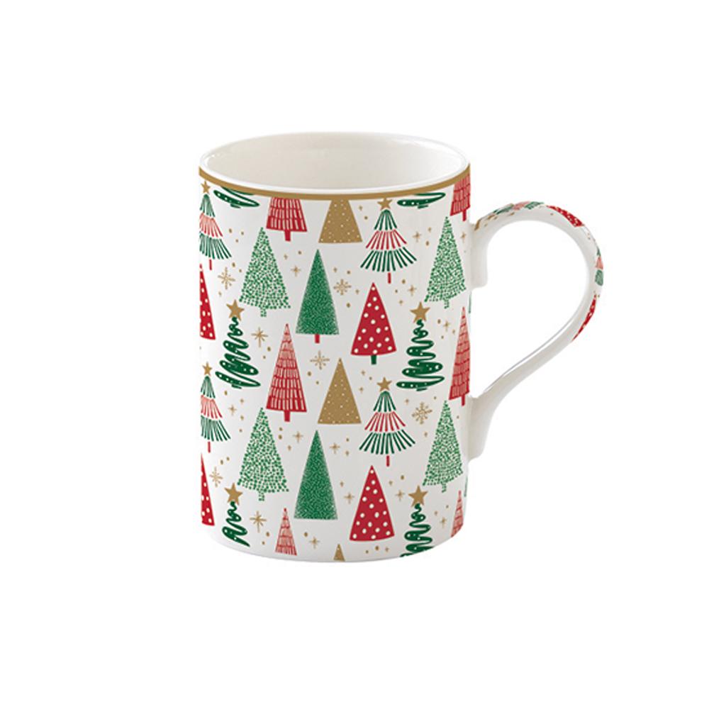 Teeservice Mit 2 Porzellantassen Und Metalldose In Geschenkverpackung Jingle Bells