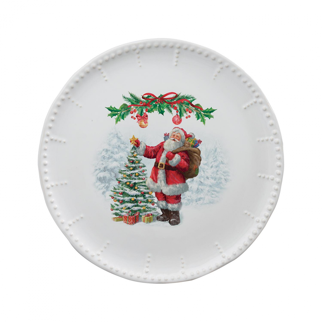 Set Mit 6 Vorspeisen-/Desserttellern Aus Keramik, Ø 20 cm, Natale Incantato