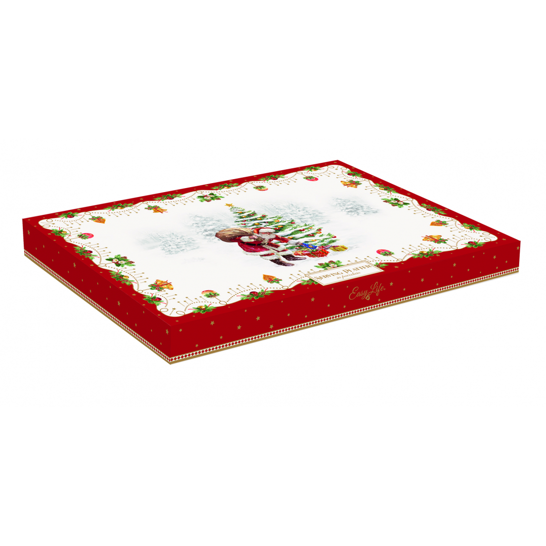 Servierplatte Aus Porzellan, 35 x 23,5 cm, In Farbbox, Motiv: Weihnachtstanz