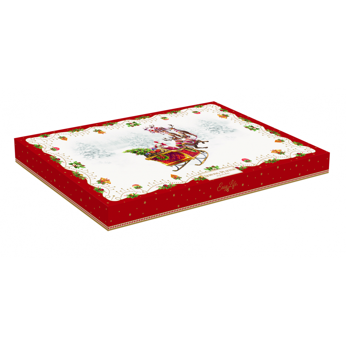 Servierplatte Aus Porzellan, 40 x 25,5 cm, In Farbbox, Nostalgisches Weihnachtsfest