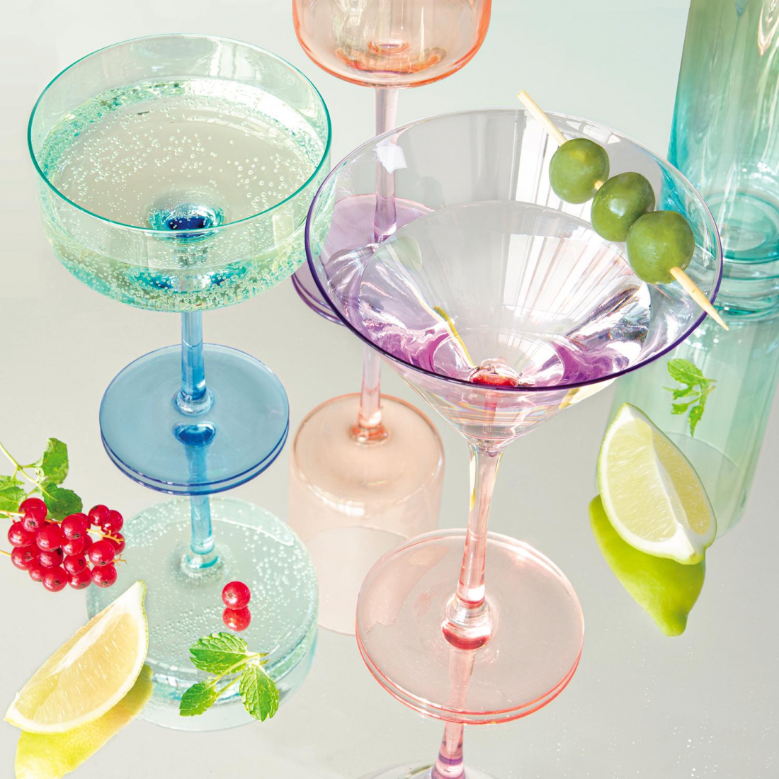 Lot De 2 Verres À Champagne Arc-En-Ciel