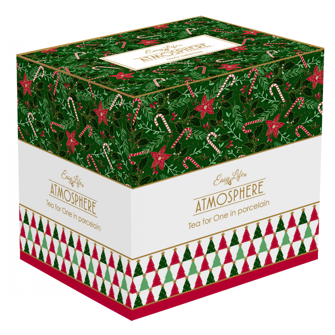 Service À Thé Individuel 350 ml En Porcelaine, Présenté Dans Un Coffret Cadeau Fancy Christmas