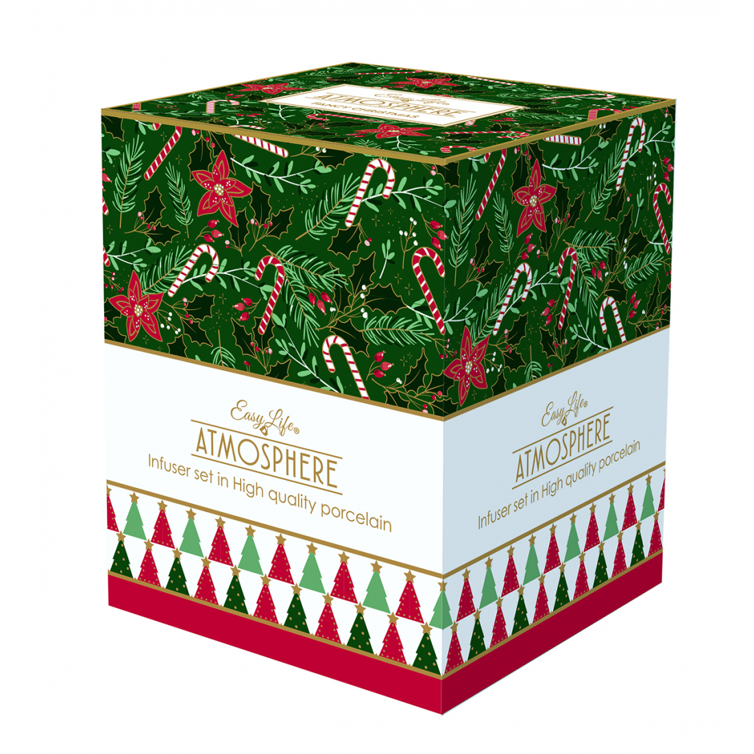 High Quality Fine China Mug 350 ml With Lid And Metal Infuser In Colour Box Fancy Christmas