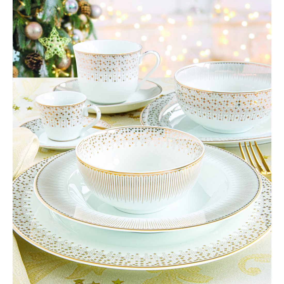 Set Mit 6 Aperitif-/Desserttellern, Ø 19 cm. Festlich