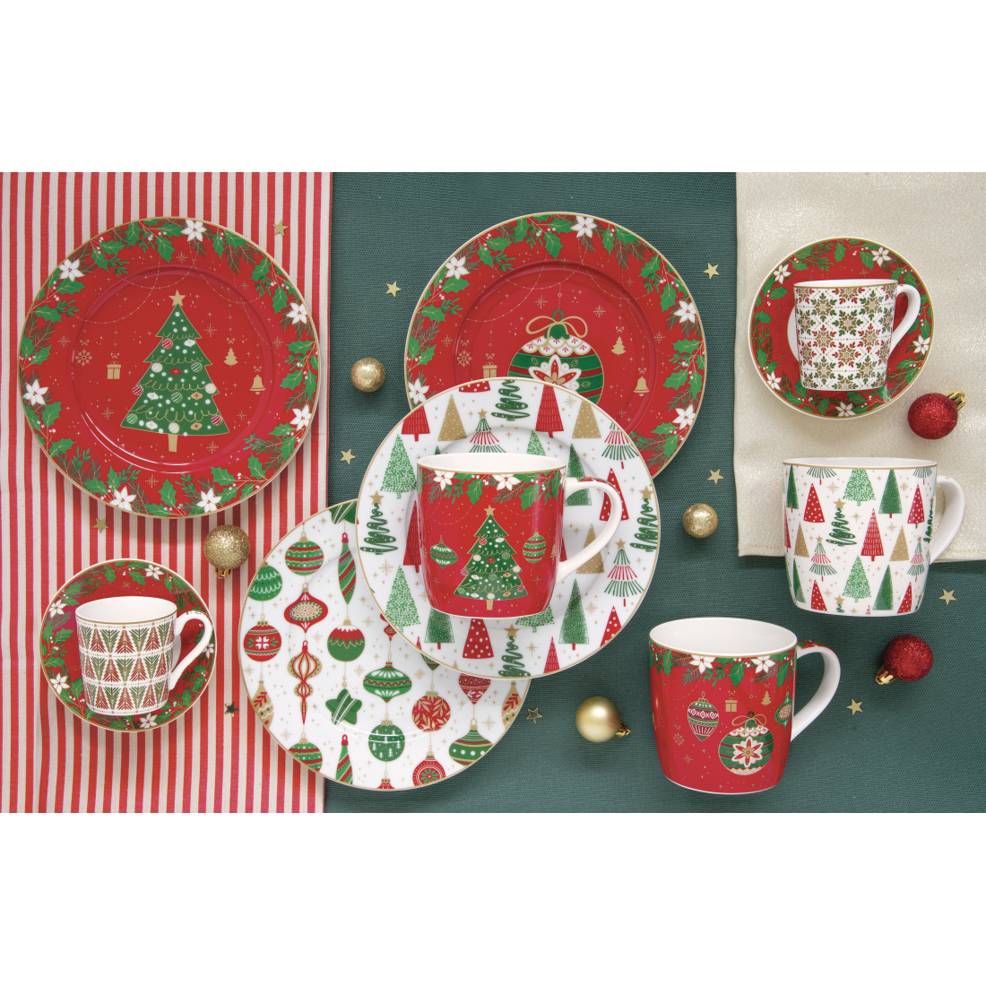 Thé Pour Deux 500 ml En Porcelaine, Boîte Aux Couleurs De Jingle Bells
