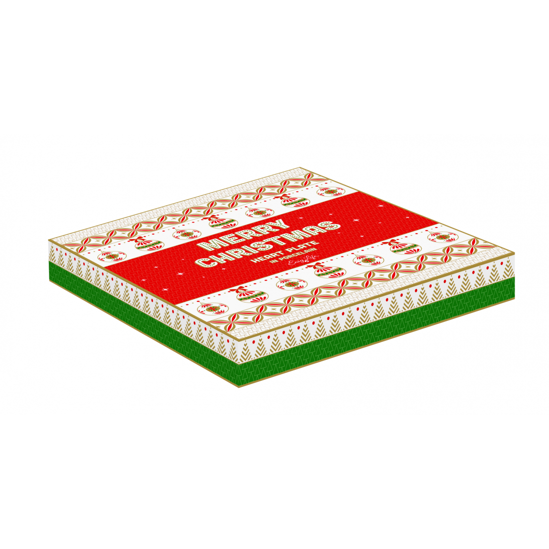 Assiette En Forme De Cœur 20x19 cm Dans Une Boîte Cadeau. Joyeux Noël !